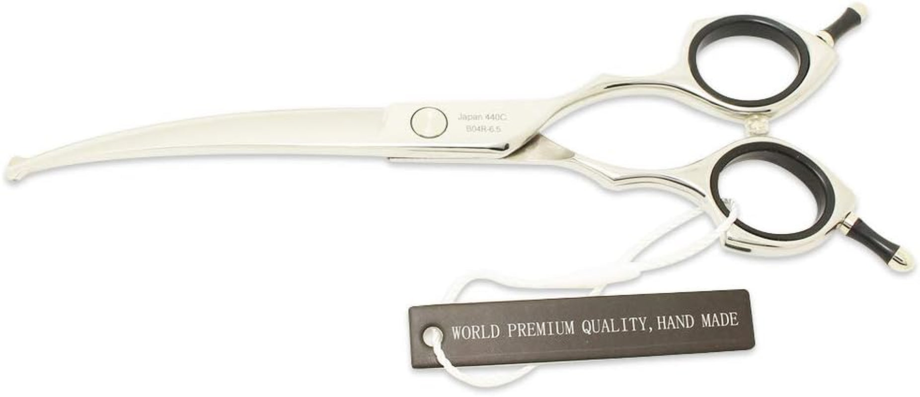 Curved Dog Grooming Scissors with Safety Round Tips, 6.5 Inch Lightweight Design, Blunt Tip for Safe Use