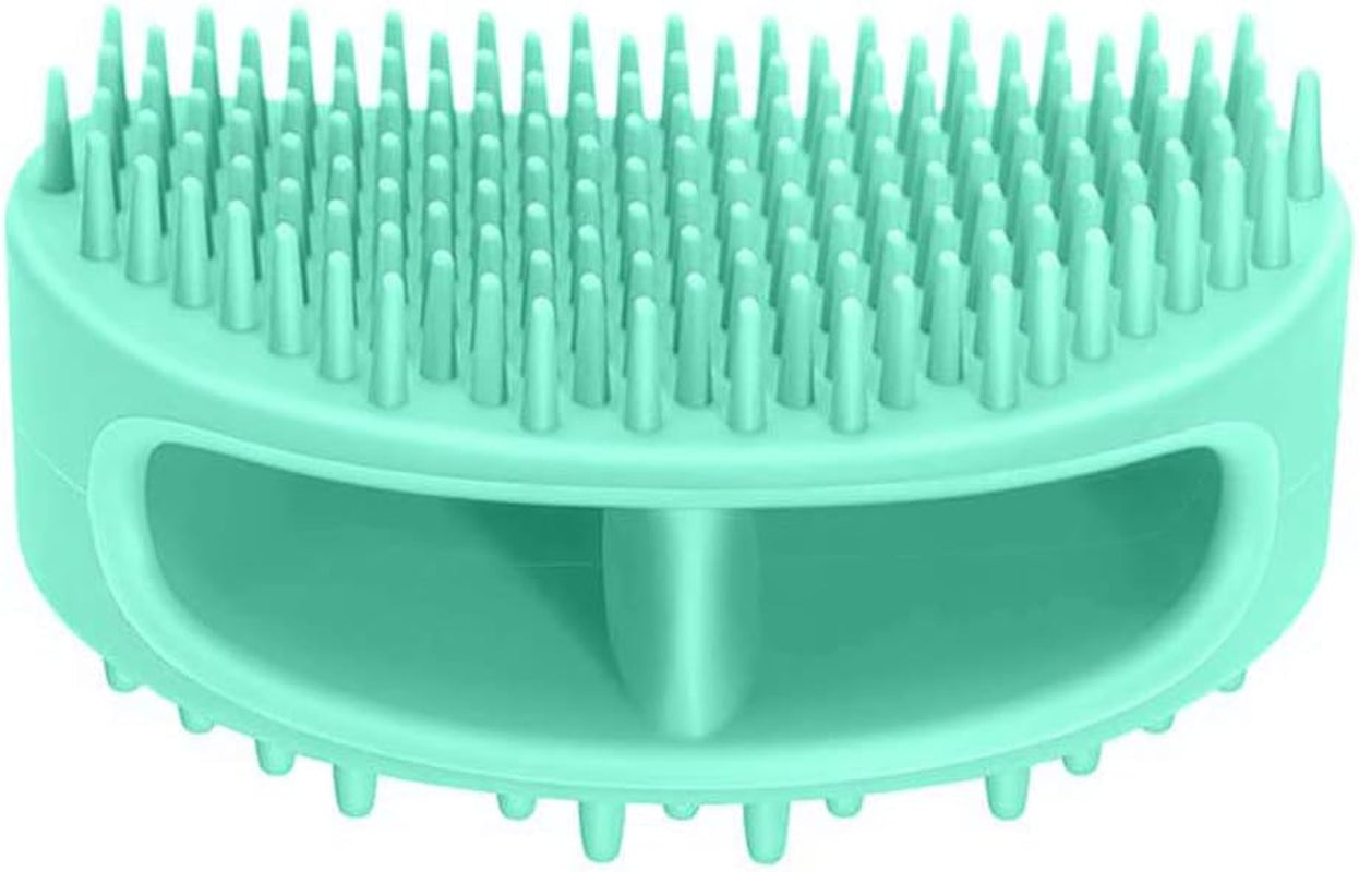 Soft Silicone Grooming Brush for Dogs and Cats - Versatile Bath and Massage Tool for Short or Long Hair, Teal