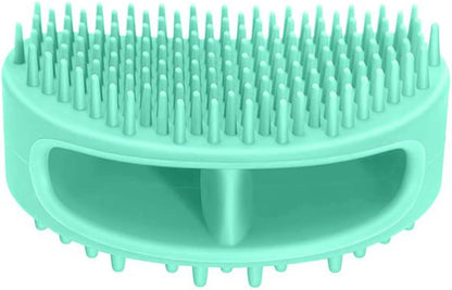 Soft Silicone Grooming Brush for Dogs and Cats - Versatile Bath and Massage Tool for Short or Long Hair, Teal