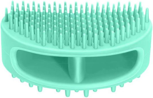 Soft Silicone Grooming Brush for Dogs and Cats - Versatile Bath and Massage Tool for Short or Long Hair, Teal