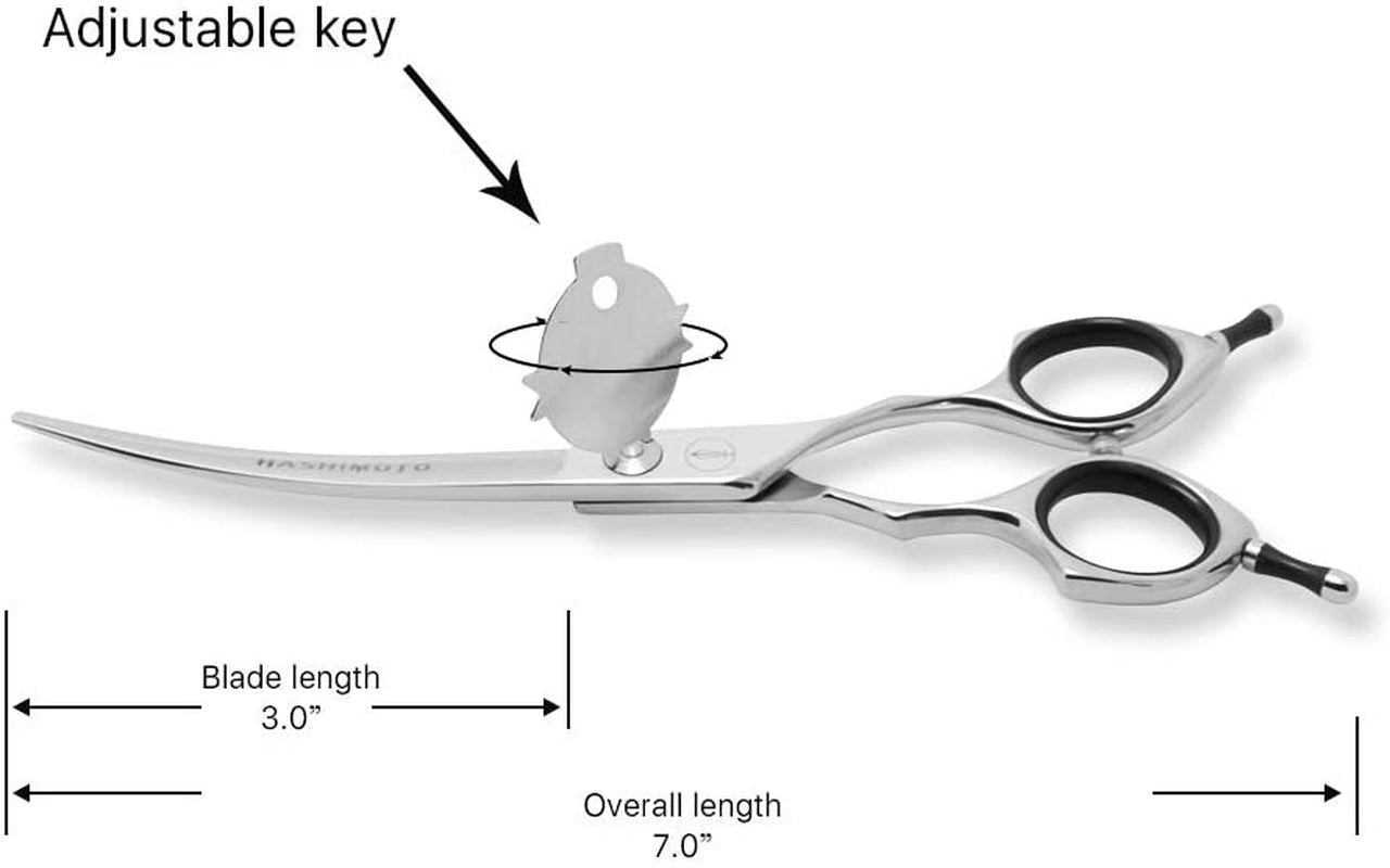 Curved Dog Grooming Scissors with Safety Round Tips, 6.5 Inch Lightweight Design, Blunt Tip for Safe Use
