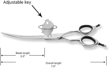 Curved Dog Grooming Scissors with Safety Round Tips, 6.5 Inch Lightweight Design, Blunt Tip for Safe Use
