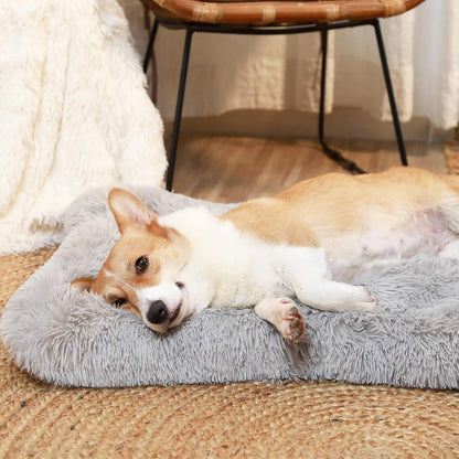 Calming Crate Pads for Large Dogs - Machine Washable Grey Medium Dog Crate Bed Mats