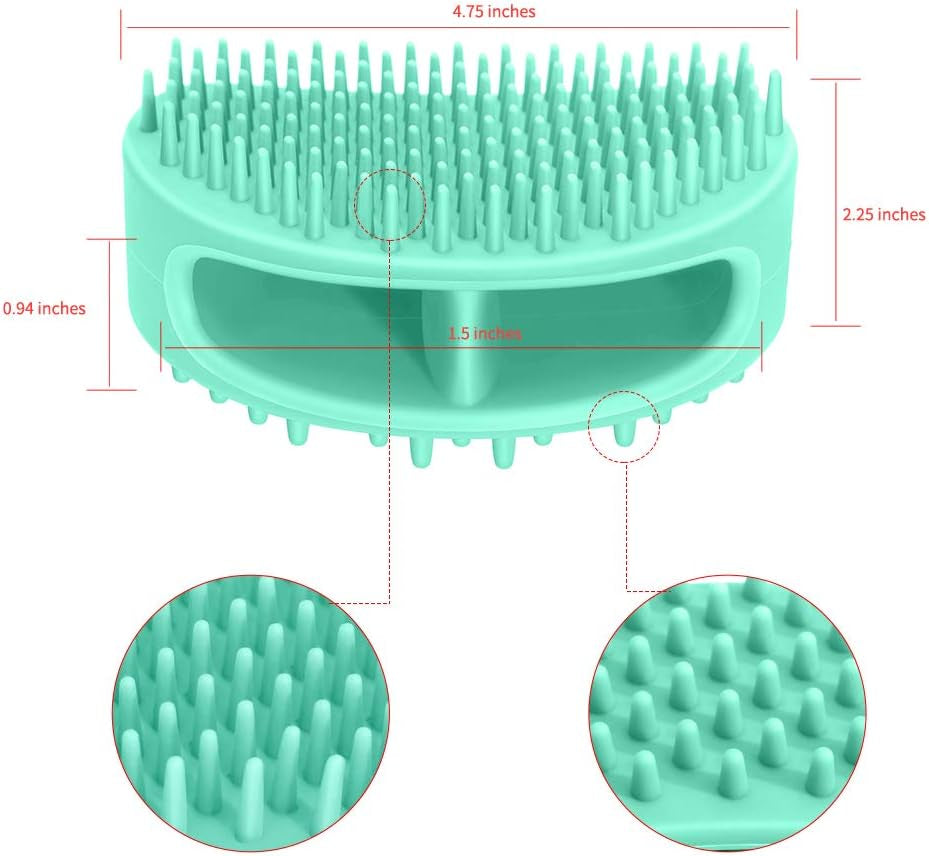 Soft Silicone Grooming Brush for Dogs and Cats - Versatile Bath and Massage Tool for Short or Long Hair, Teal
