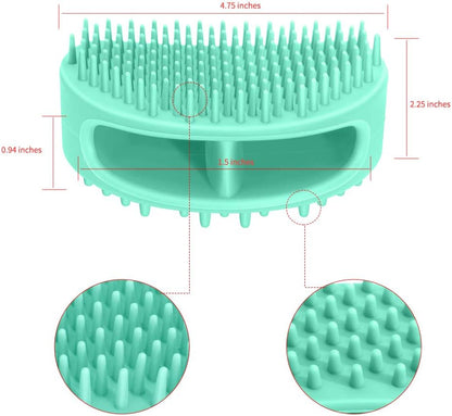 Soft Silicone Grooming Brush for Dogs and Cats - Versatile Bath and Massage Tool for Short or Long Hair, Teal