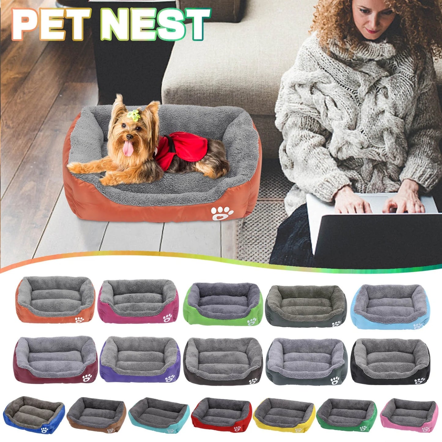 Small Dog Winter Warmth Bed - Cozy Pet Sleeping Solution and Supplies