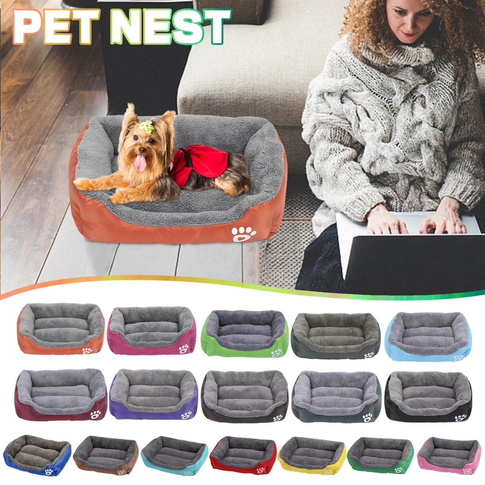 Small Dog Winter Warmth Bed - Cozy Pet Sleeping Solution and Supplies