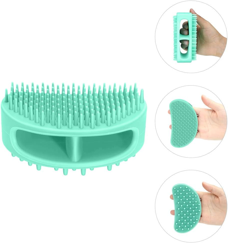 Soft Silicone Grooming Brush for Dogs and Cats - Versatile Bath and Massage Tool for Short or Long Hair, Teal