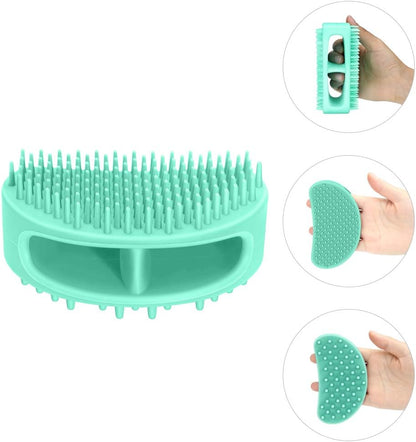Soft Silicone Grooming Brush for Dogs and Cats - Versatile Bath and Massage Tool for Short or Long Hair, Teal