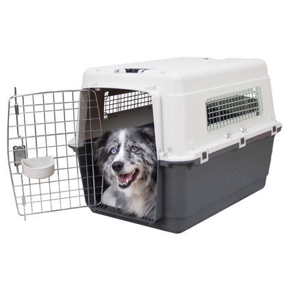 Large Airline-Approved Plastic Dog Kennel with Wheels