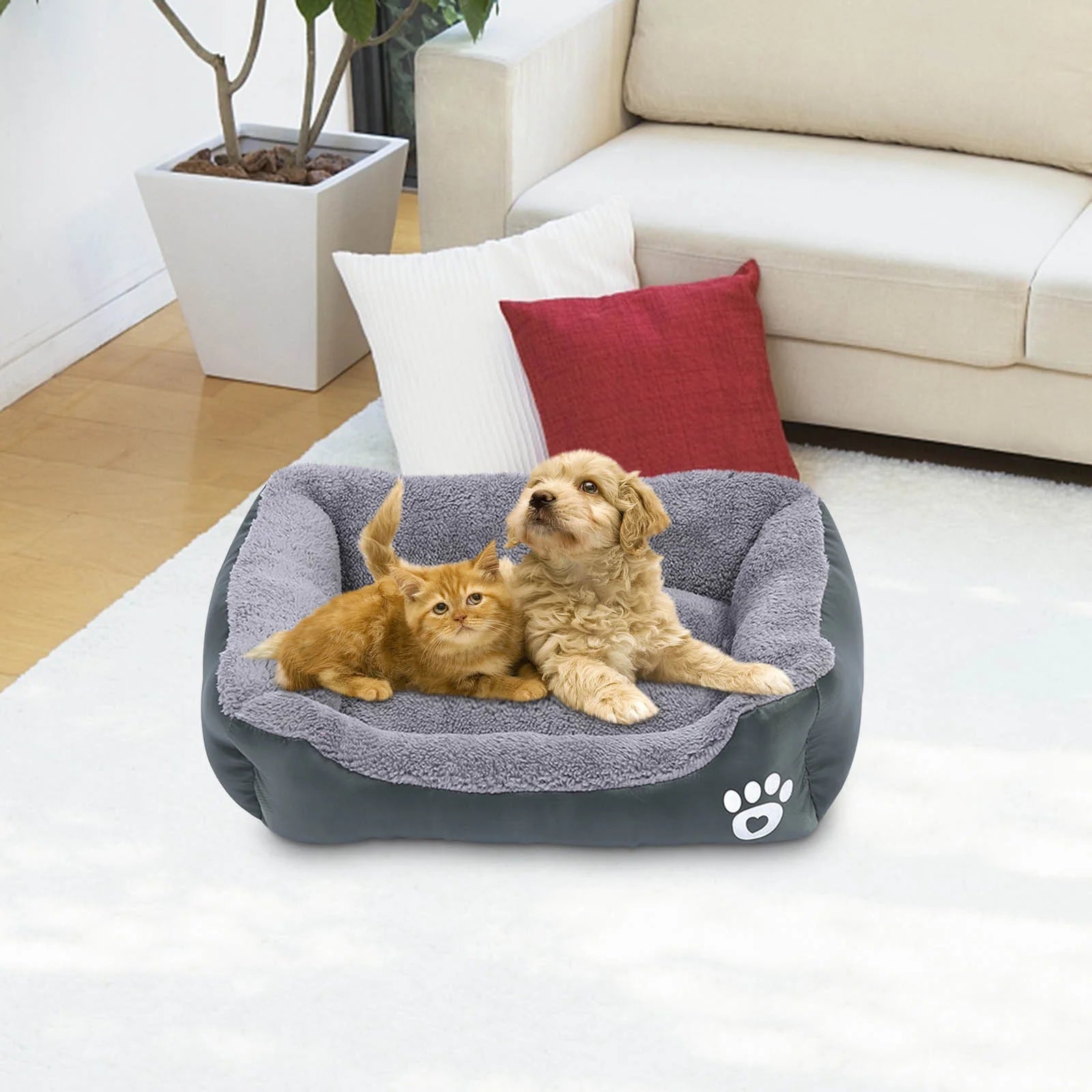 Small Dog Winter Warmth Bed - Cozy Pet Sleeping Solution and Supplies