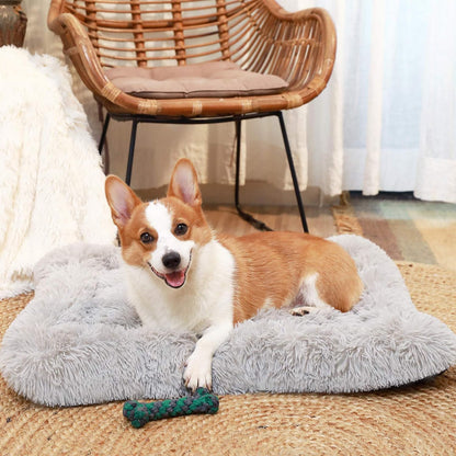 Calming Crate Pads for Large Dogs - Machine Washable Grey Medium Dog Crate Bed Mats
