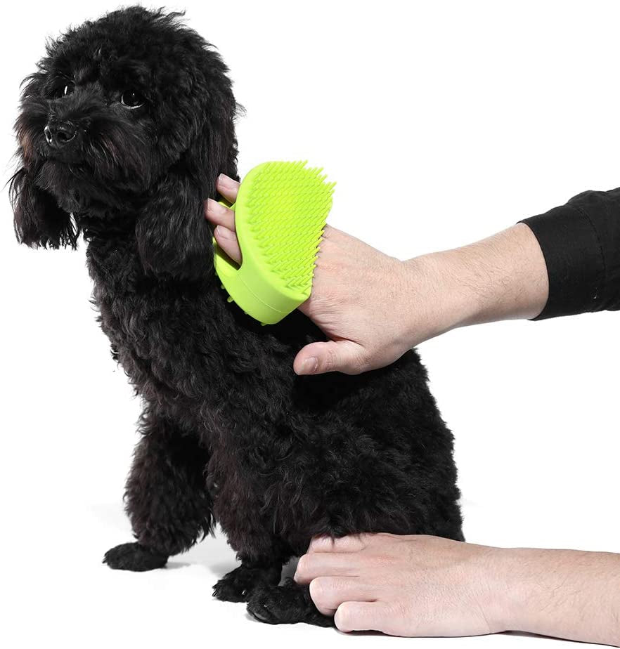 Soft Silicone Grooming Brush for Dogs and Cats - Versatile Bath and Massage Tool for Short or Long Hair, Teal